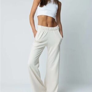 TALENTLESS Cream Wide-Leg Pants